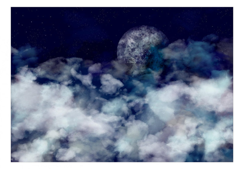 Fototapetes - Ainava ar nakts debesīm ar baltiem mākoņiem, 138290 G-ART