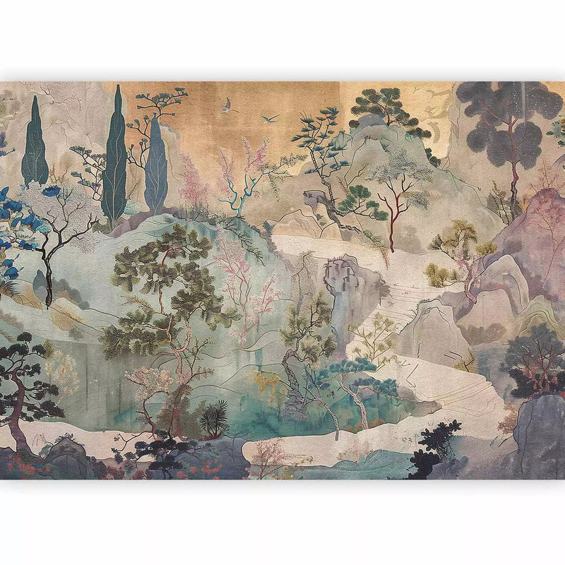 Wall Murals - hills with trees and rock formations, 161094 G-ART