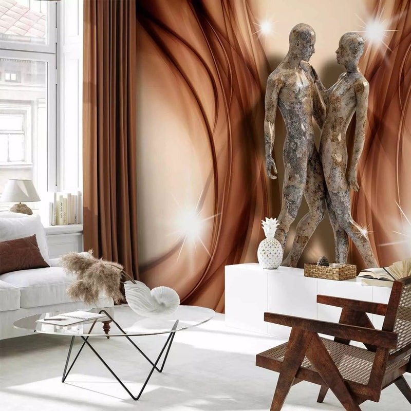 Wall Murals - Sculpture with two figures on a delicate background with glitter G-ART