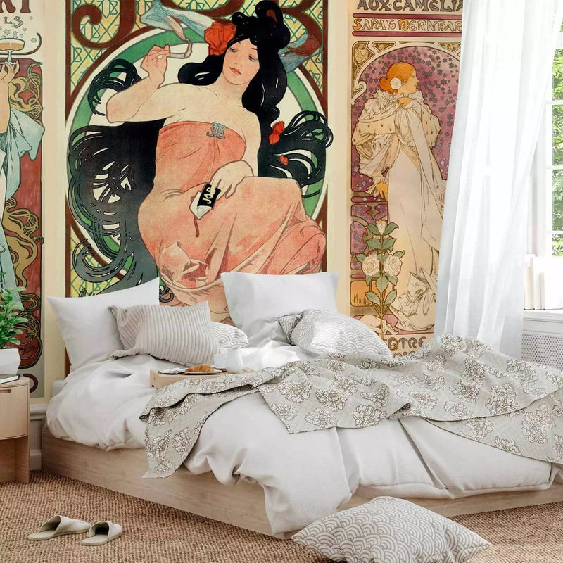 Wall Murals with women in a retro table - Alphonse Mucha, 62078G-ART