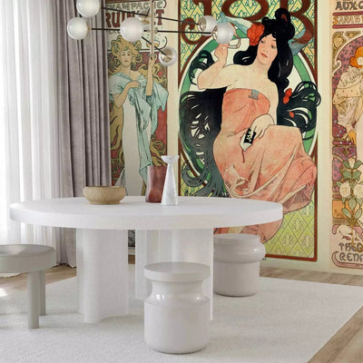 Wall Murals with women in a retro table - Alphonse Mucha, 62078G-ART