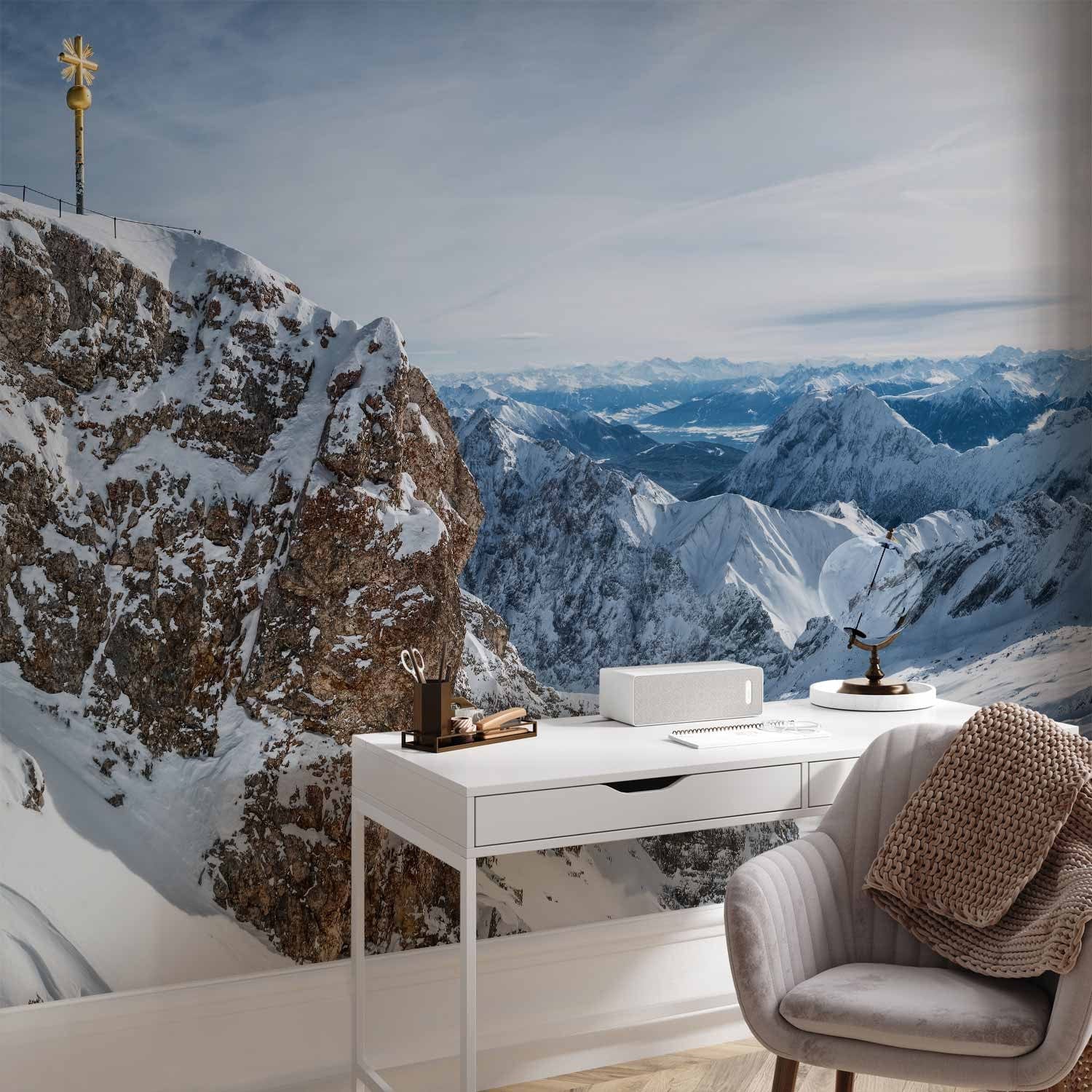 Fototapetes ar ziemas kalniem - Alpi - Zugspitze, 64536  G-ART