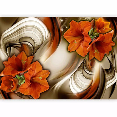 Wall Murals With beautiful flowers. Amarillis orange, 64767g-art