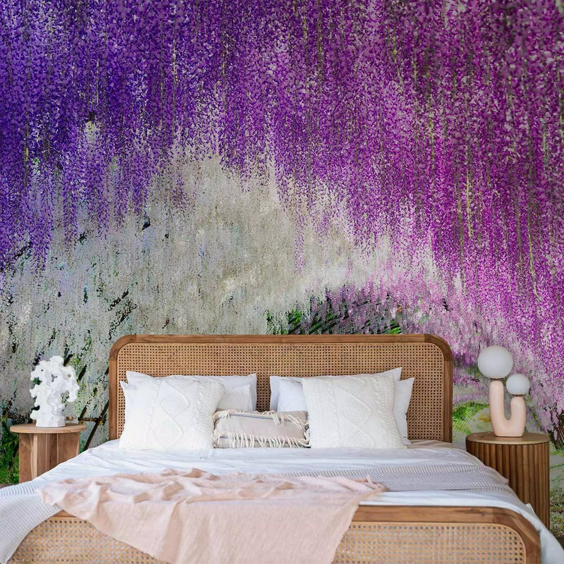  Wall Murals with an arch of flowers in purple - a vicious garden g -art