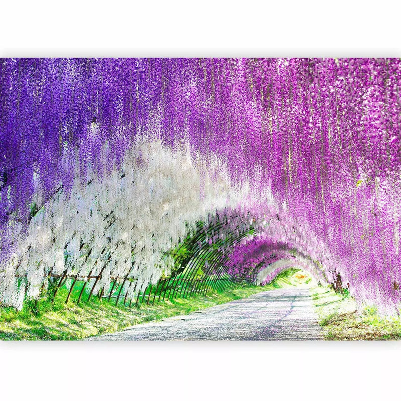  Wall Murals with an arch of flowers in purple - a vicious garden g -art