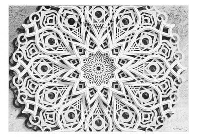 Fototapetes ar 3D efektu - Melnbalta mandala, 127405 G-ART