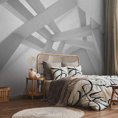 Wall Murals with 3D geometric pattern gray - 64836 G -art