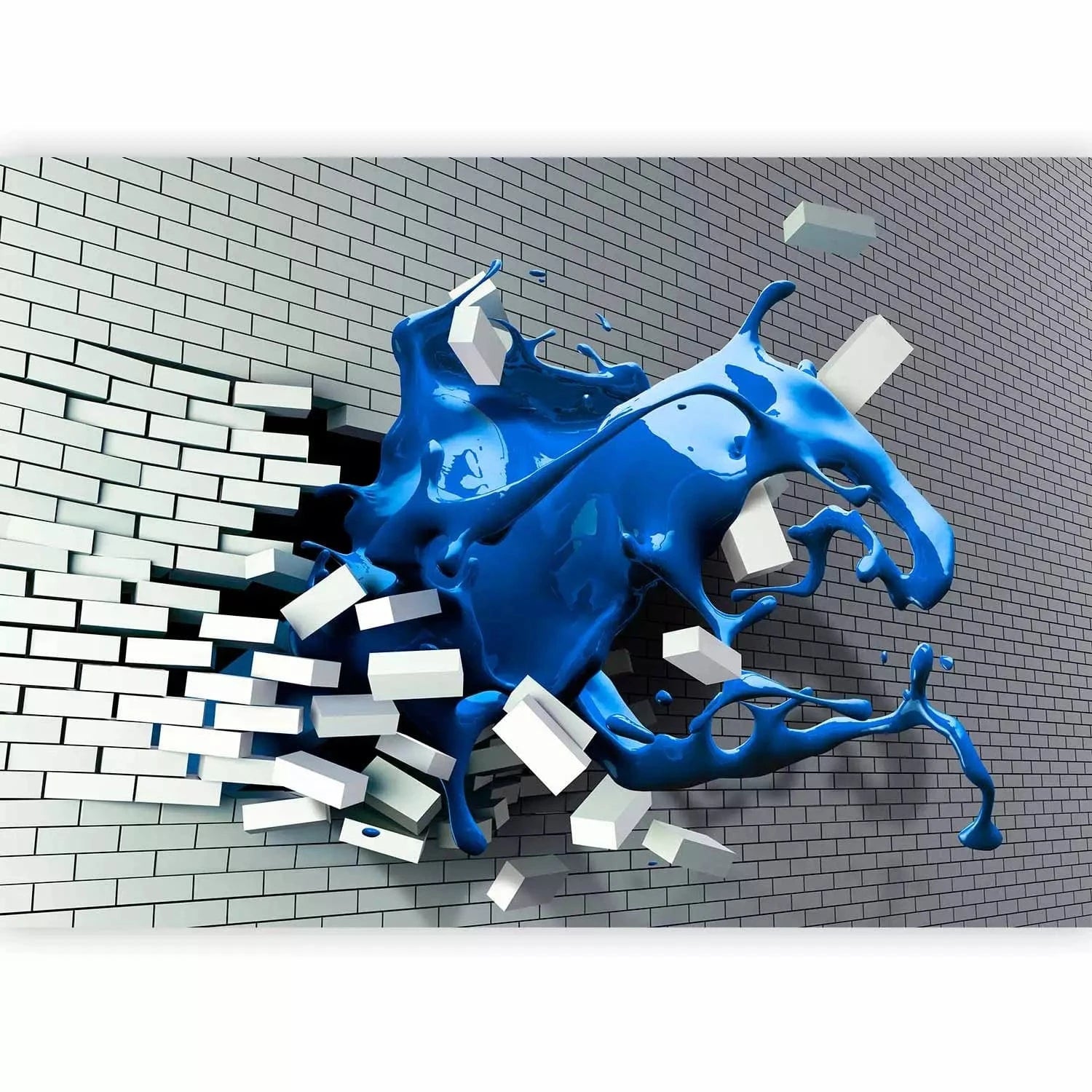 Fototapetes ar 3D ilūziju (pelēkā/zilā) - Safīra mūza, 60932 Tapetenshop.lv