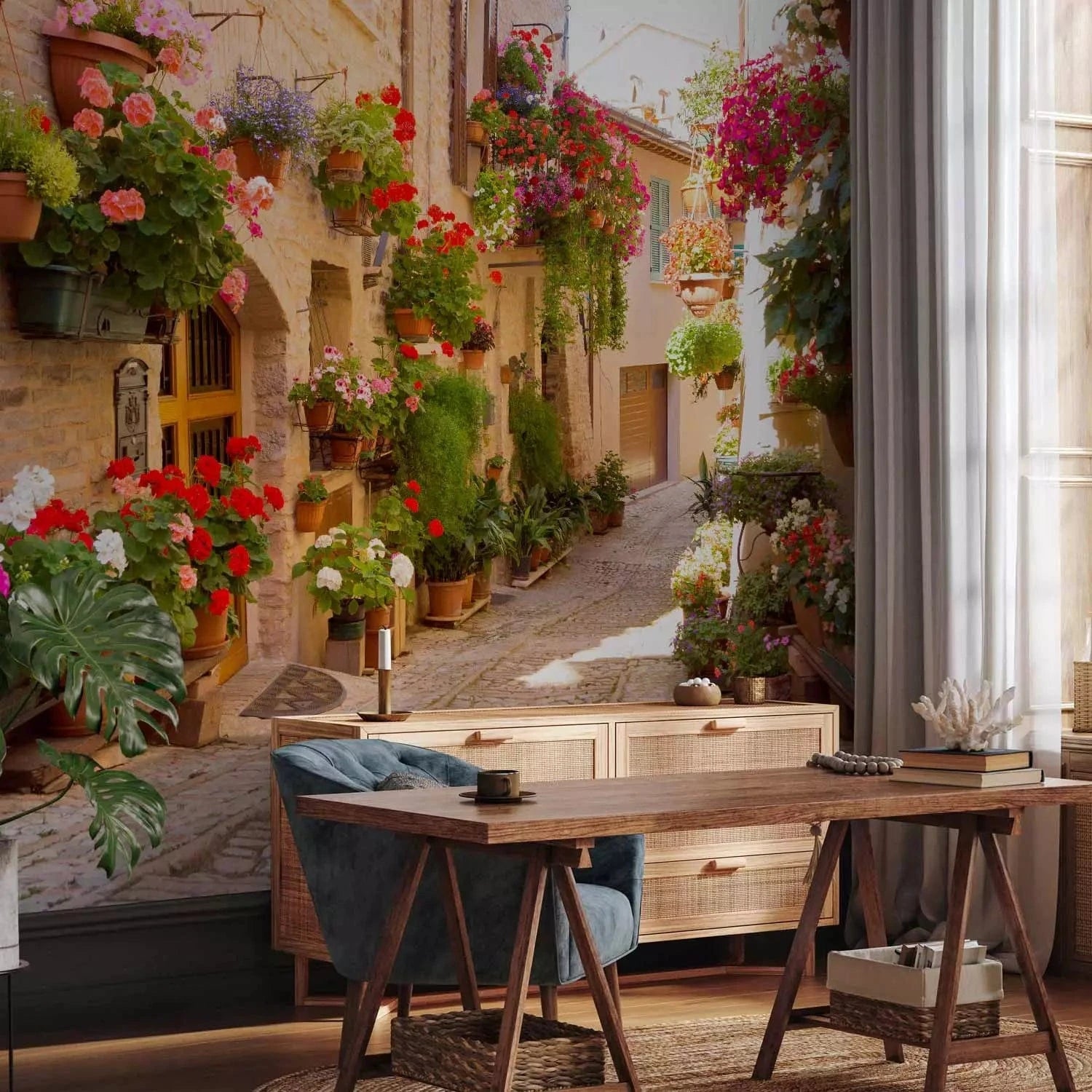 Fototapetes ar 3D optisku ilūziju - Aleja Italijā, 94898 Tapetenshop.lv