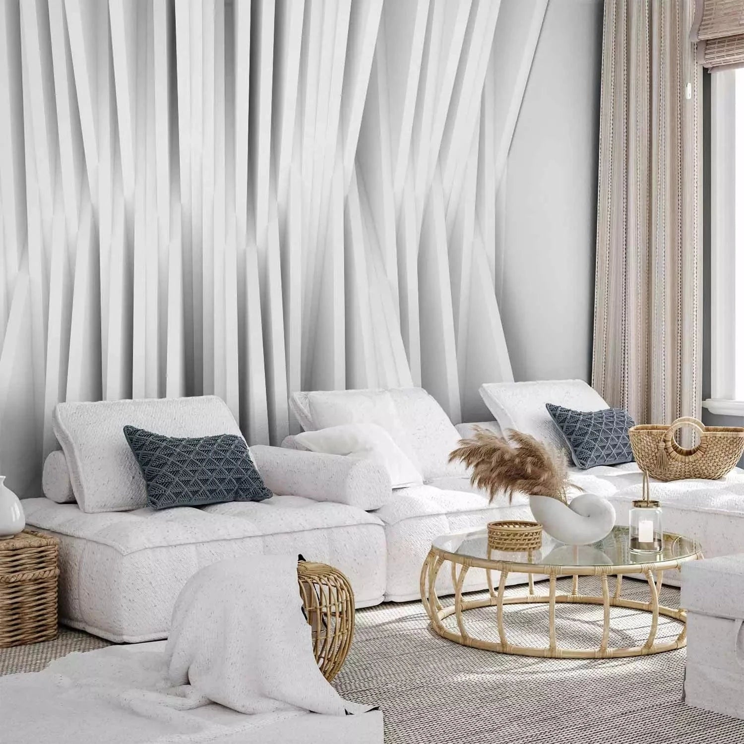 Fototapetes ar 3D optisku ilūziju - Baltā balanss, 92008 Tapetenshop.lv