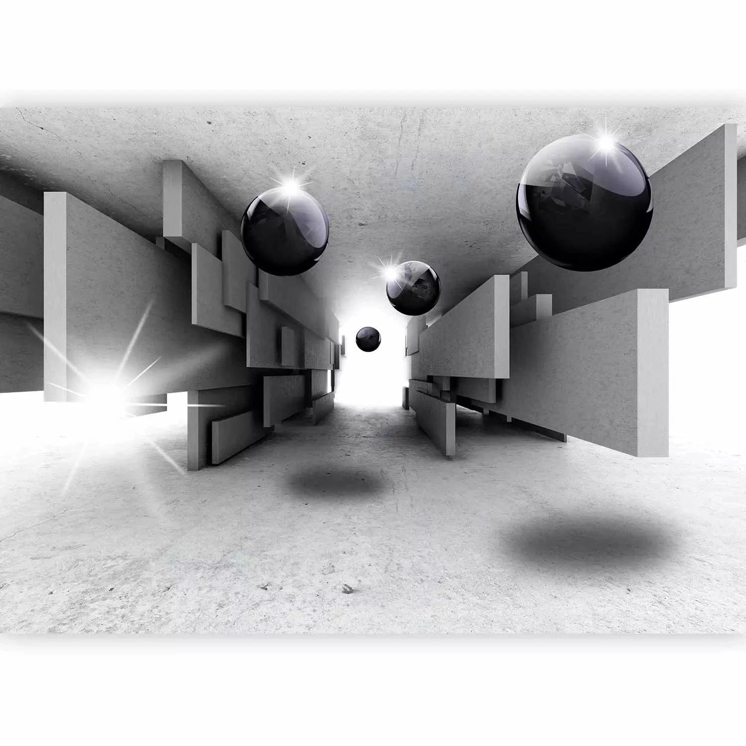Fototapetes ar 3D optisku ilūziju pelēkos toņos, 65679 Tapetenshop.lv