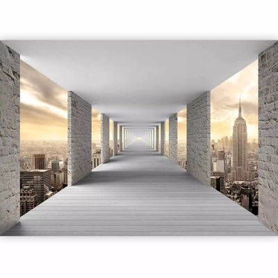 Wall Murals with a long corridor above New York skyscrapers, 64472 G-art