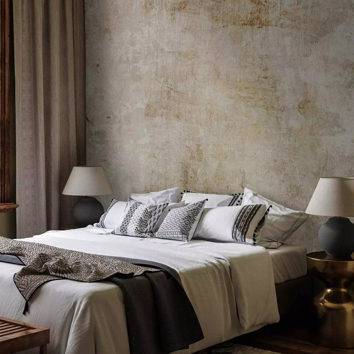 Fototapetes - Scandi boho vienkrāsains fons ar bēša krāsas rakstu G-ART