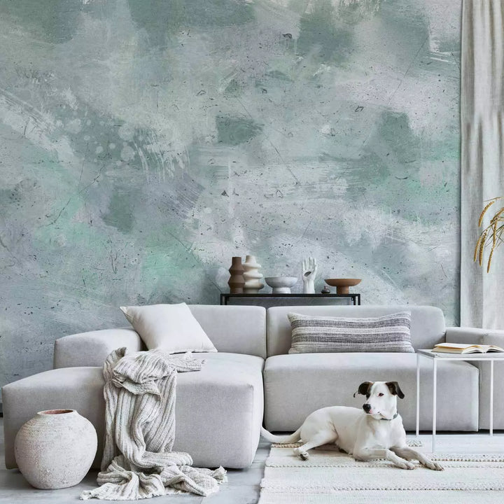 Fototapetes ar abstrakciju - Piparmētru abstrakcija - gaiši tirkīzā G-ART