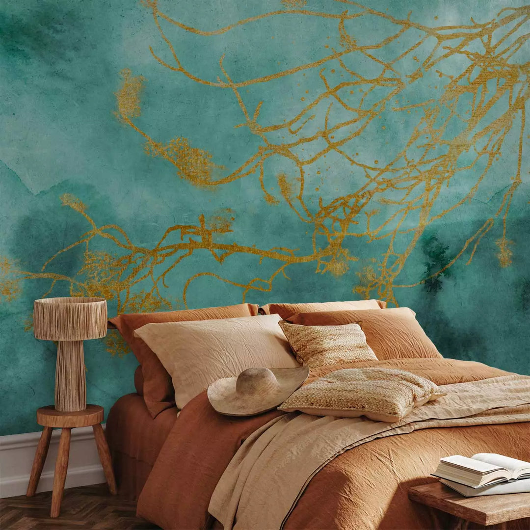 Fototapetes ar abstrakciju tirkīzā krāsā - Maigs vējš - 135488 G-ART