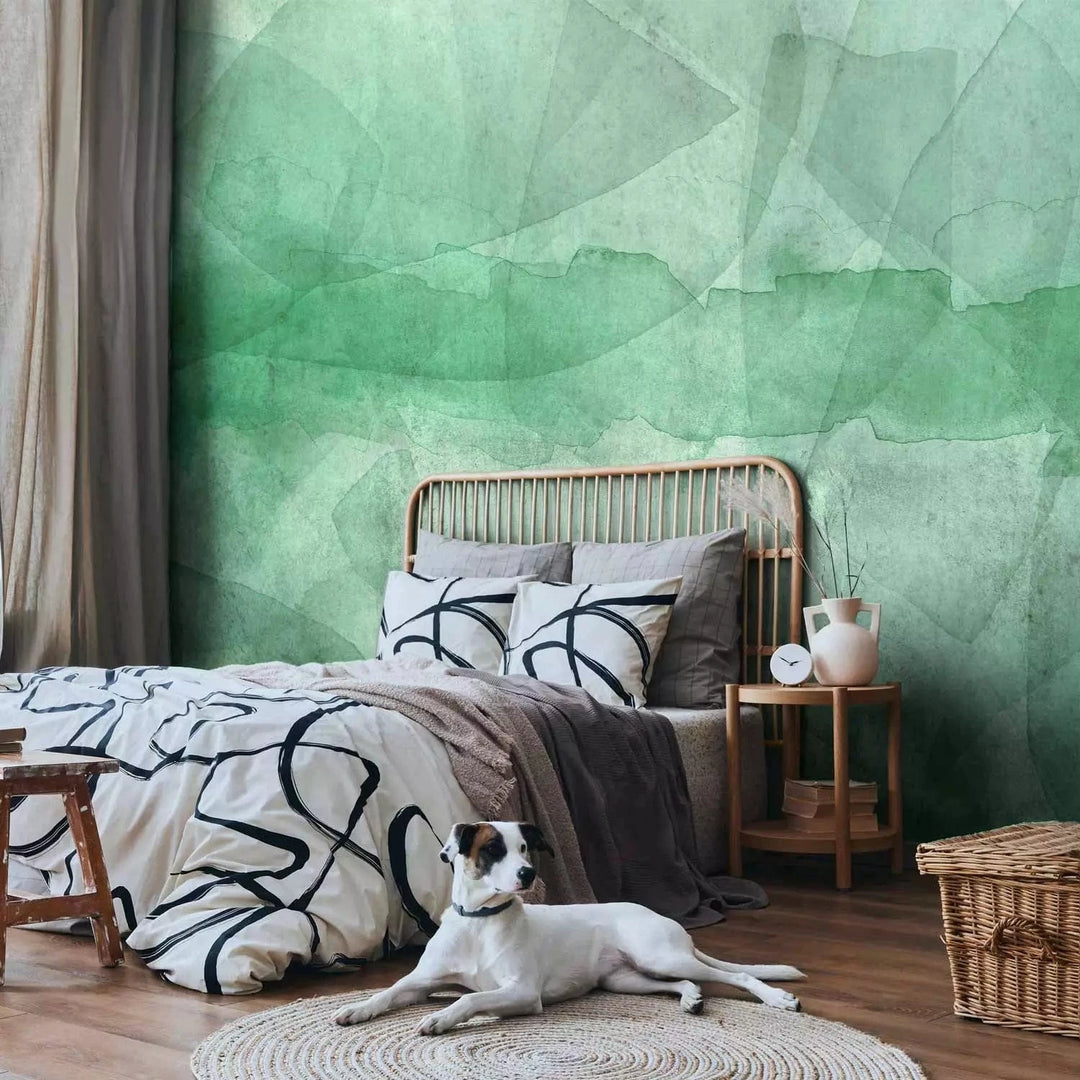 Fototapetes ar abstrakciju zaļos toņos - Piparmētru metamorfoze G-ART
