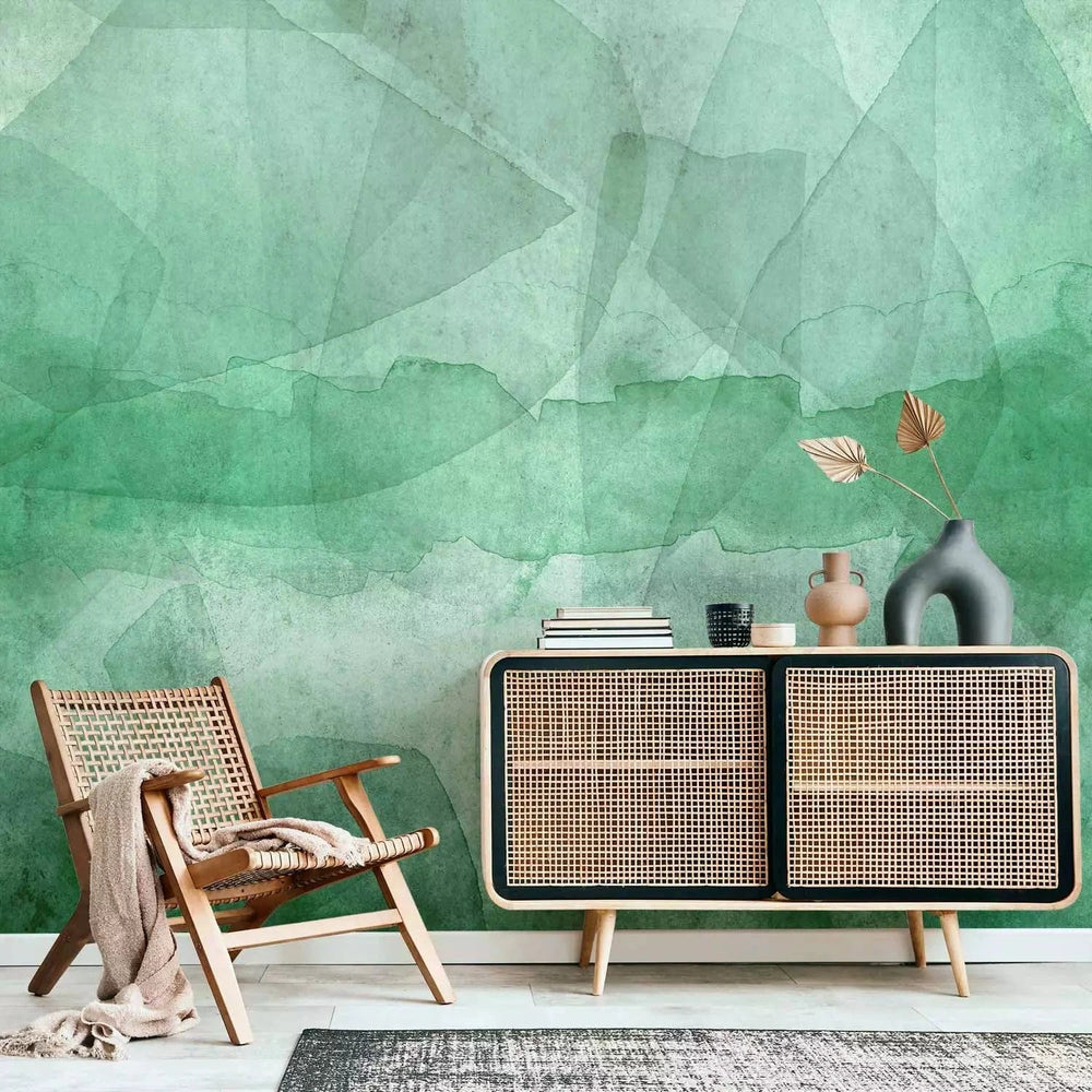 Fototapetes ar abstrakciju zaļos toņos - Piparmētru metamorfoze G-ART