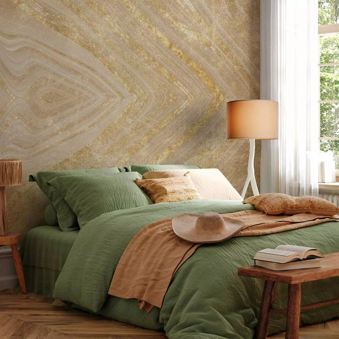 Fototapetes ar abstrakciju zeltā krāsā - Zelta viļņi - 146374 G-ART