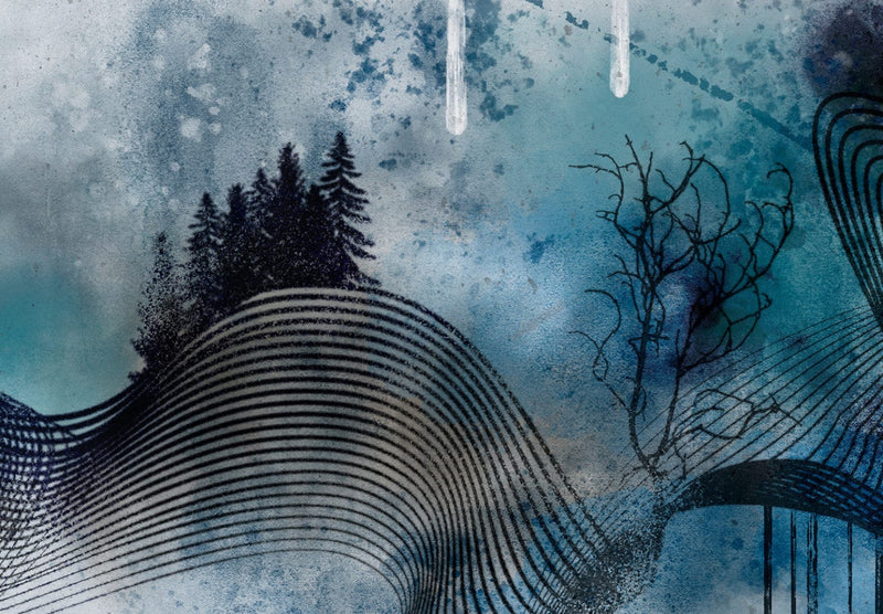 Fototapetes ar abstrakciju zilā krāsā - Meža ēna, 138138 G-ART