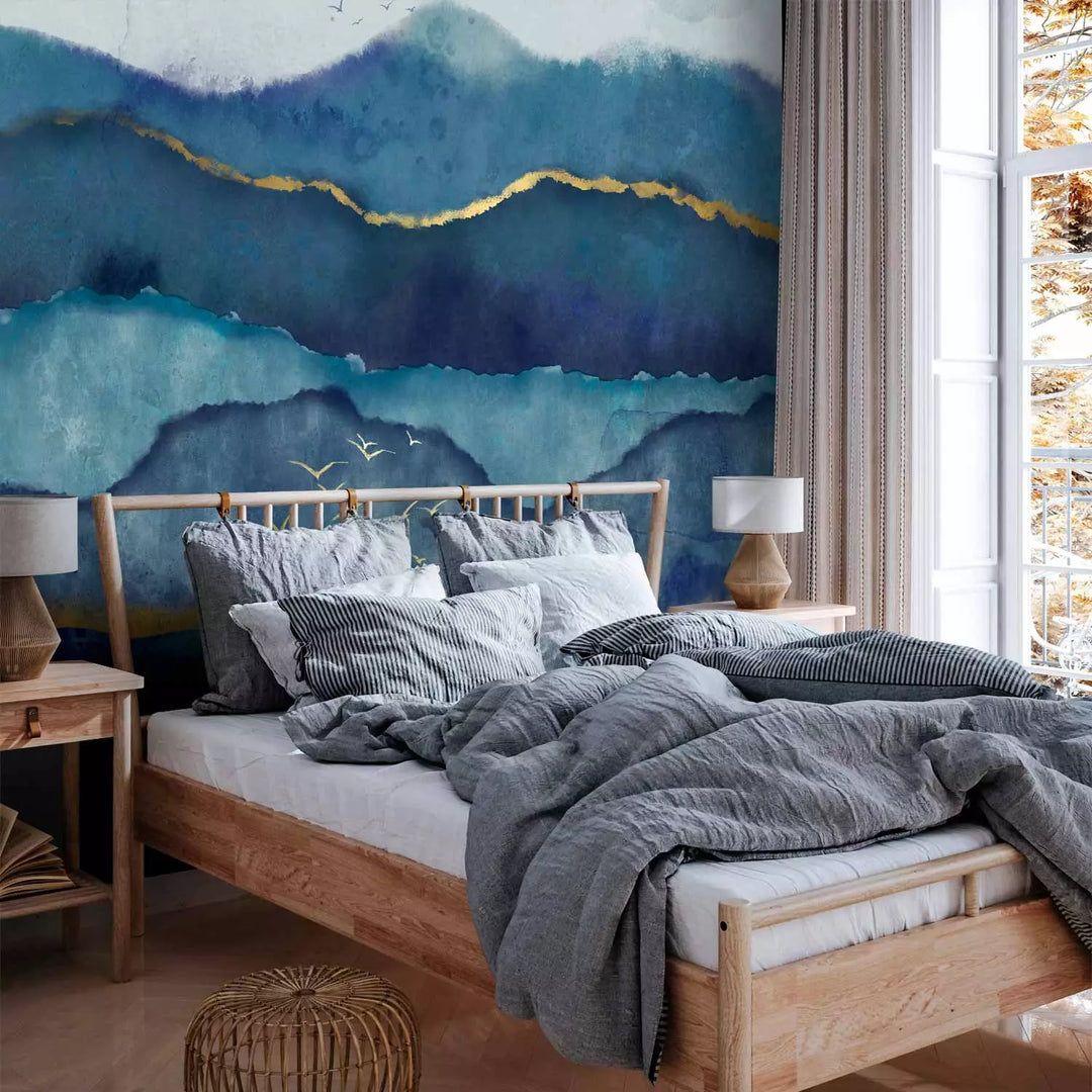 Fototapetes ar abstrakciju zilā krāsā - Zilā ainava - 137304 G-ART