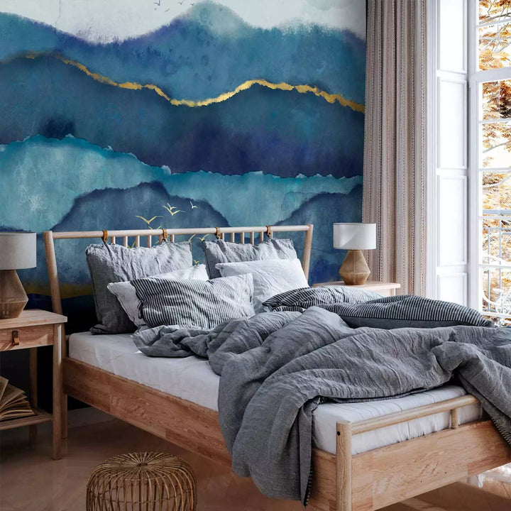 Fototapetes ar abstrakciju zilā krāsā - Zilā ainava - 137304 G-ART