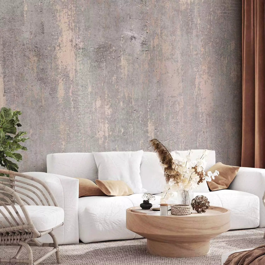 Fototapetes - gaiši pelēka betona tekstūras fons ar zelta mirdzumu G-ART