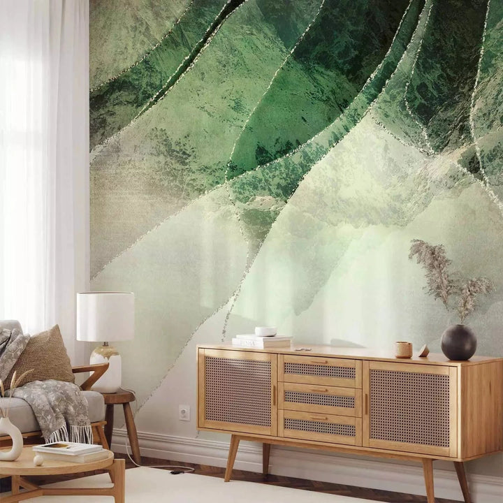 Fototapetes ar abstrakta rakstu - abstrakcija zaļo toņu gamā G-ART