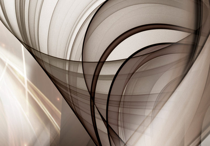 Fototapetes ar abstrakta viļņotu ģeometrisku fonu brūnā krāsā, 143157 G-ART