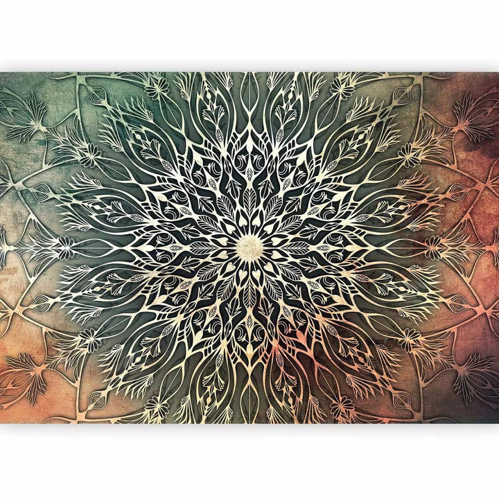 Fototapetes ar austrumu ornamentu - Mandala zaļā krāsā  G-ART