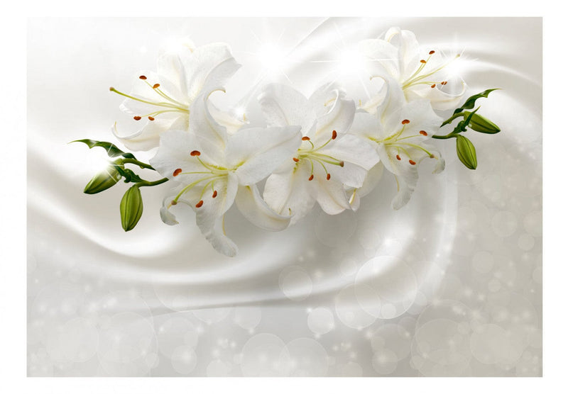Fototapetes ar baltam lilijām - Apžilbinošs Spīdums, 97571 G-ART