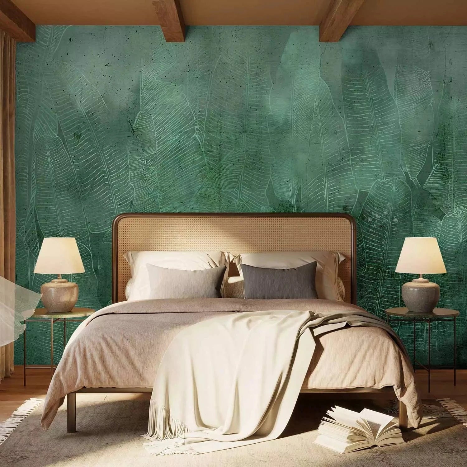 Fototapetes ar dabas motīvu - Zaļas banānu lapas - idejas interjeram G-ART