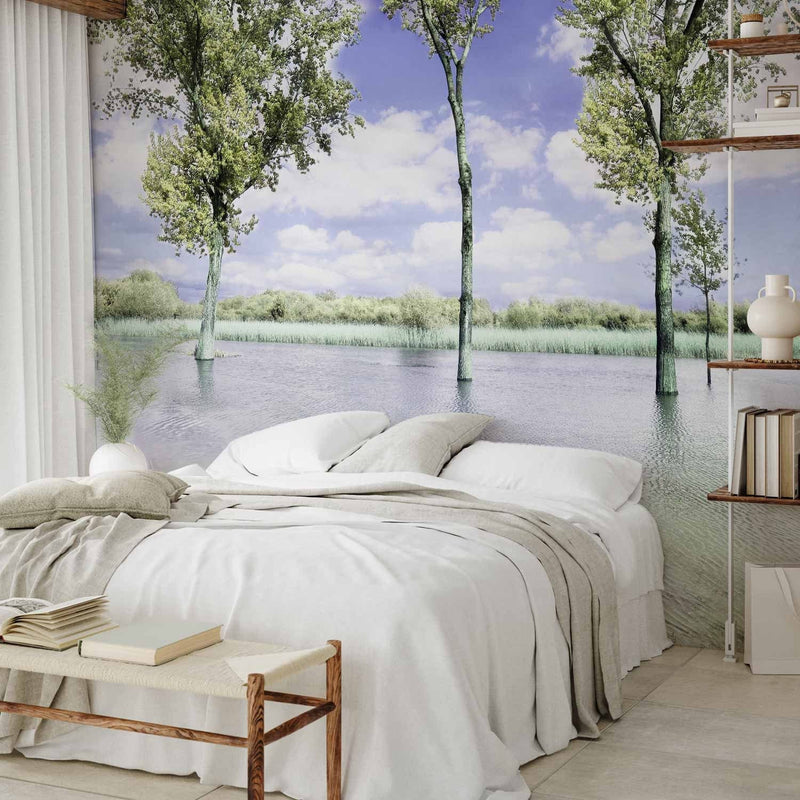 Wall Murals with nature view - landscape with trees and blue sky, 60447 G -art