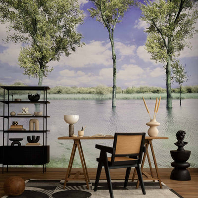 Wall Murals with nature view - landscape with trees and blue sky, 60447 G -art