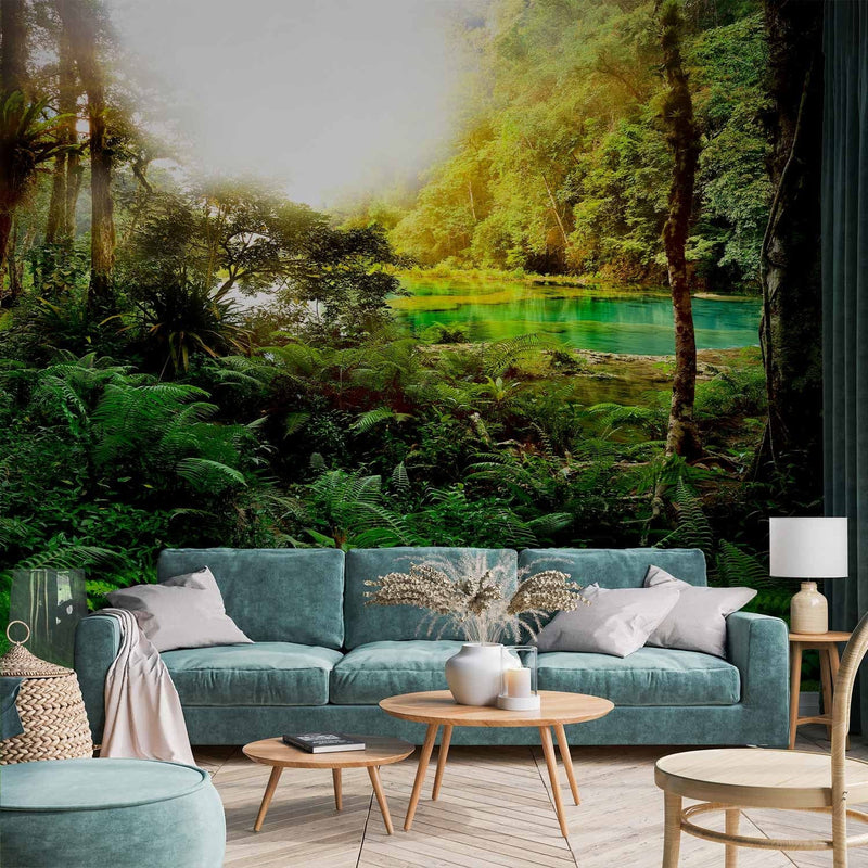 Wall Murals with nature in the living room - landscape with tropical jungle - 60505 G -art