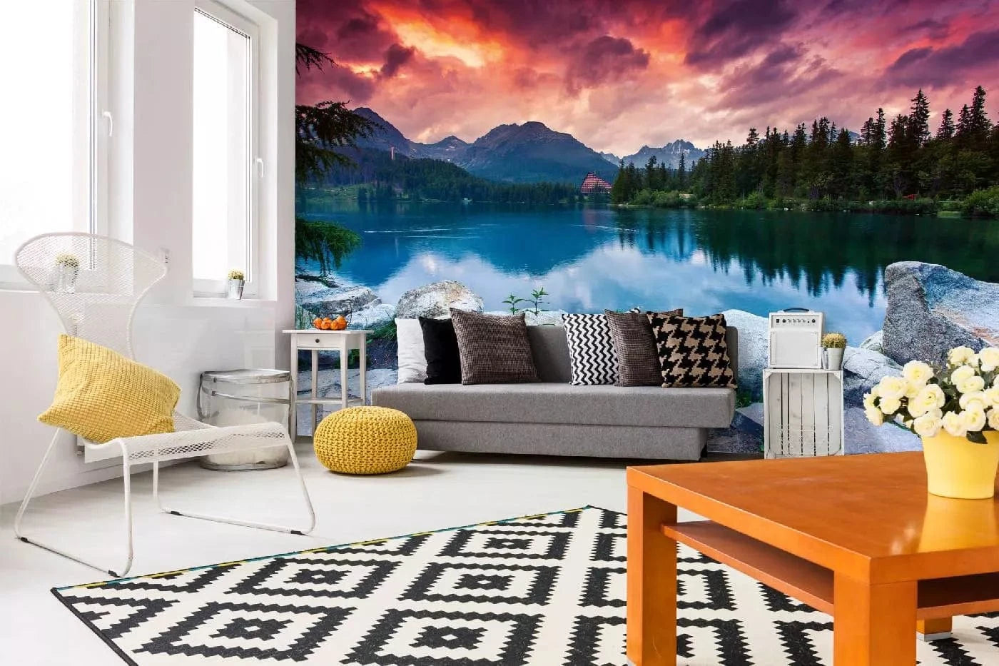 Fototapetes ar dabu - Augstāko Tatru kalnu ezers, zilā, zaļā krāsā D-ART