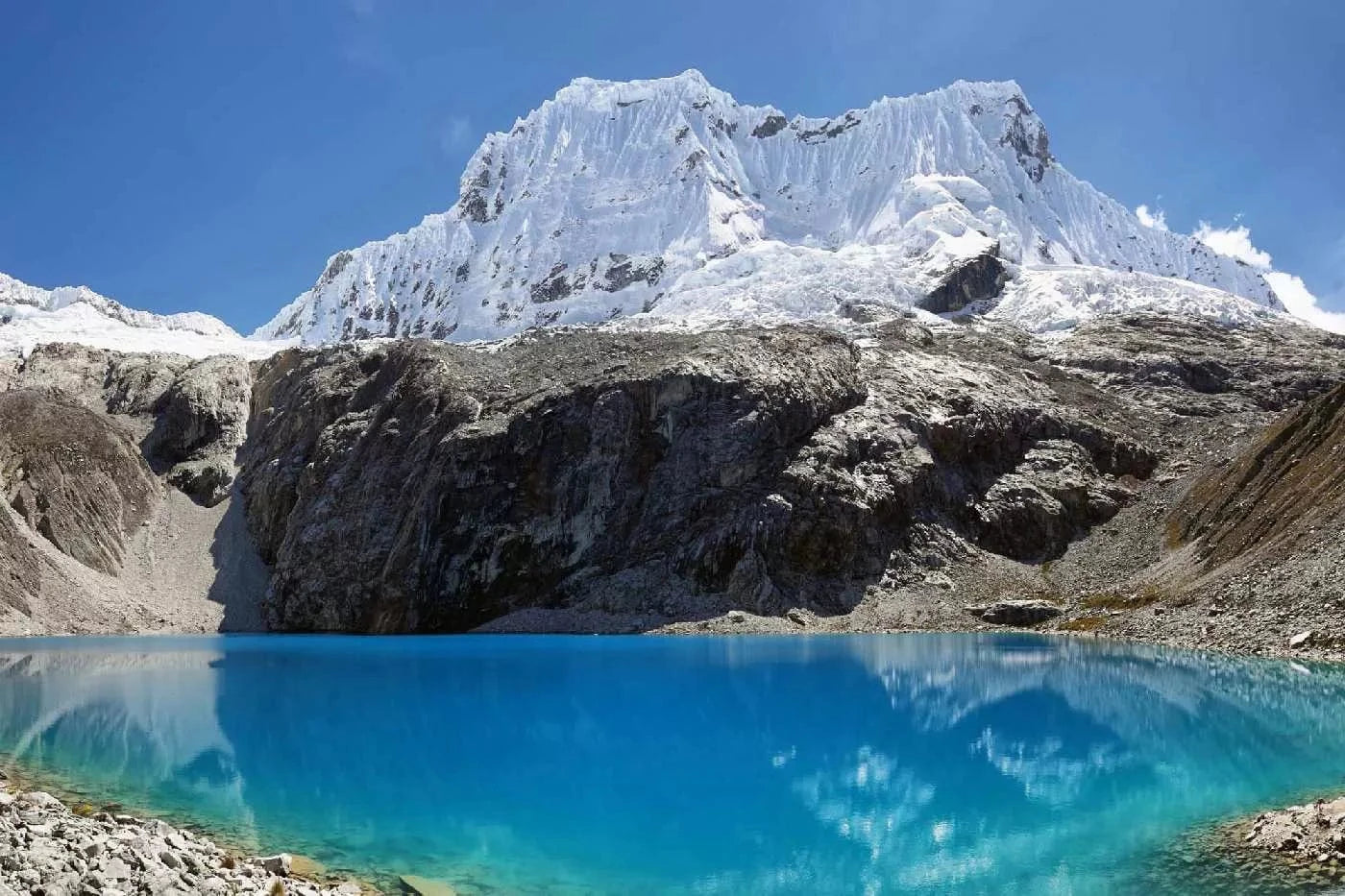 Fototapetes ar dabu - Huascaran ezers, zilā krāsā D-ART