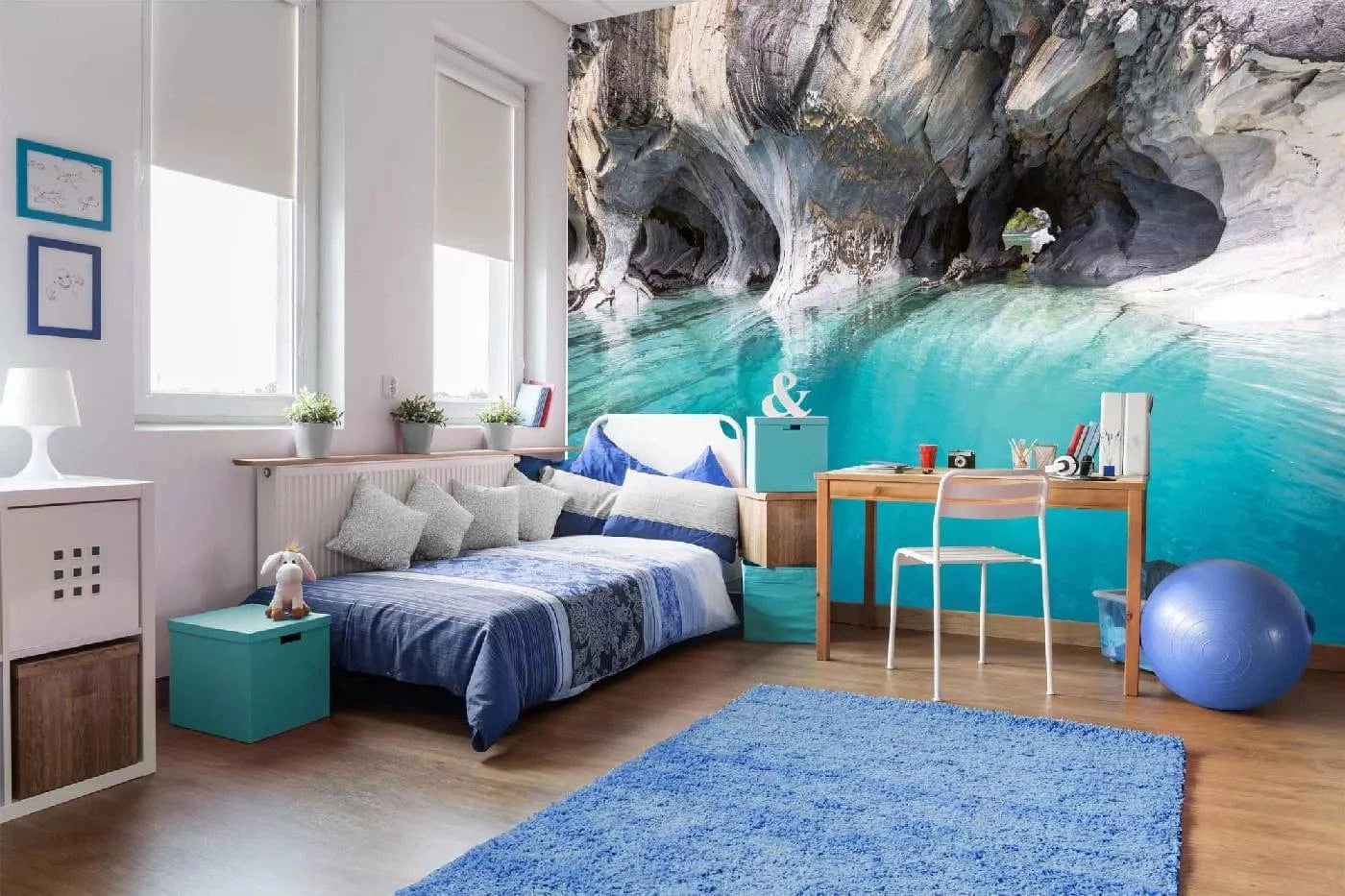 Fototapetes ar dabu - Marmora alas, zilos toņos D-ART