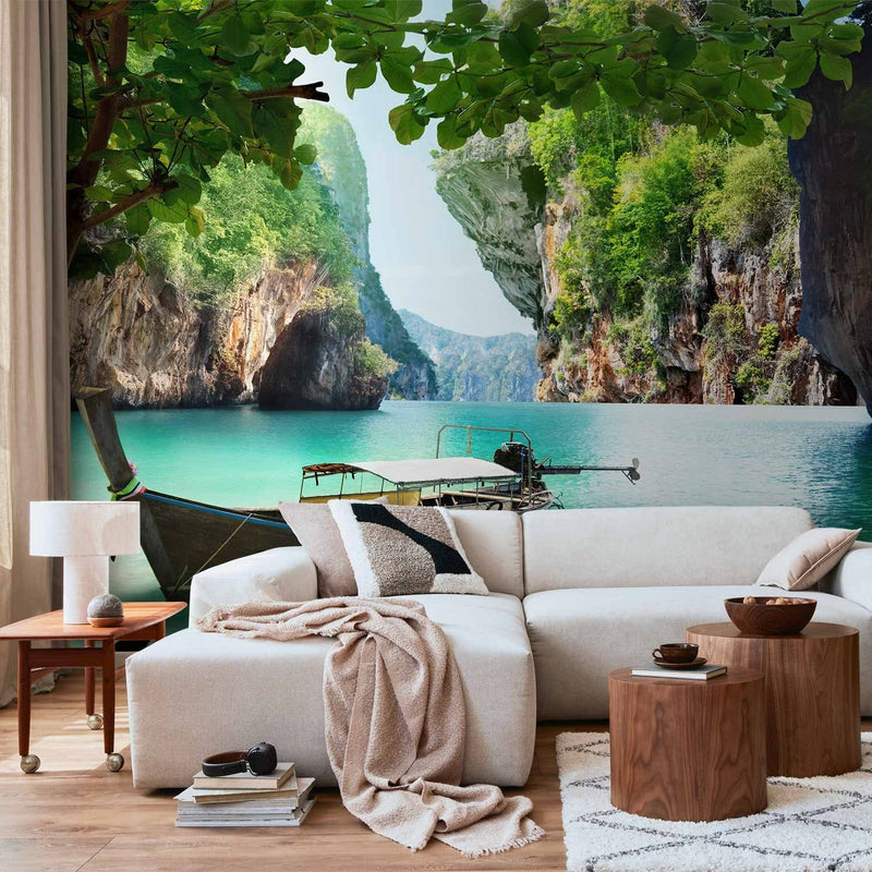 Wall Murals with nature - abandoned boat - 61664 G -art