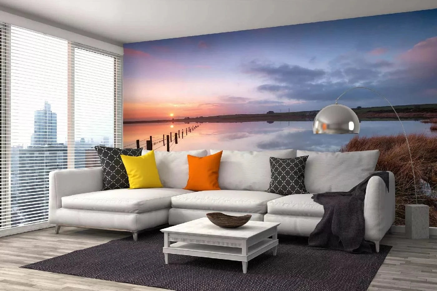 Fototapetes ar dabu - Saulriets Kornvolā, zilā D-ART