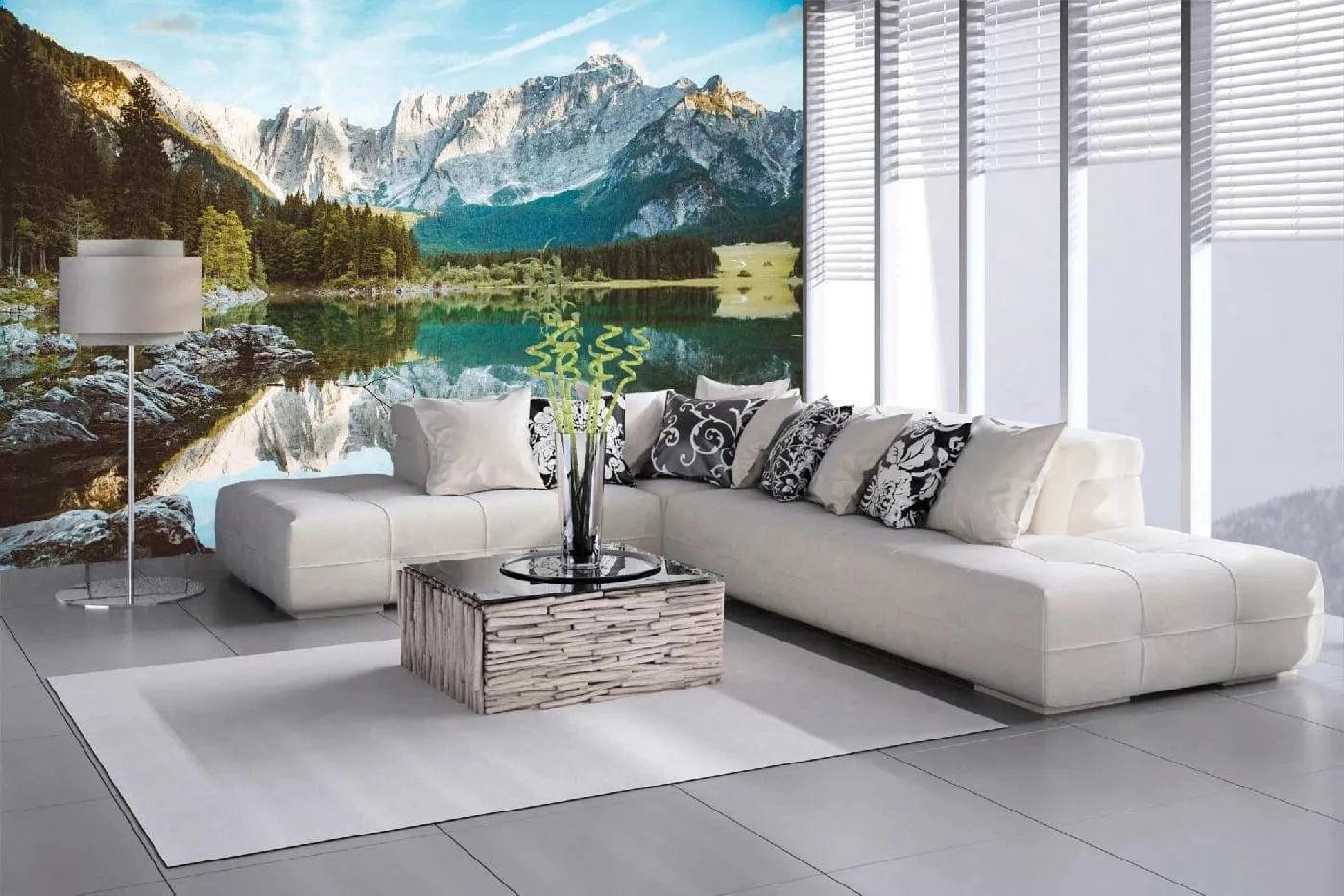 Fototapetes ar dabu - Superior Fusine ezers, zilā, zaļā krāsā D-ART