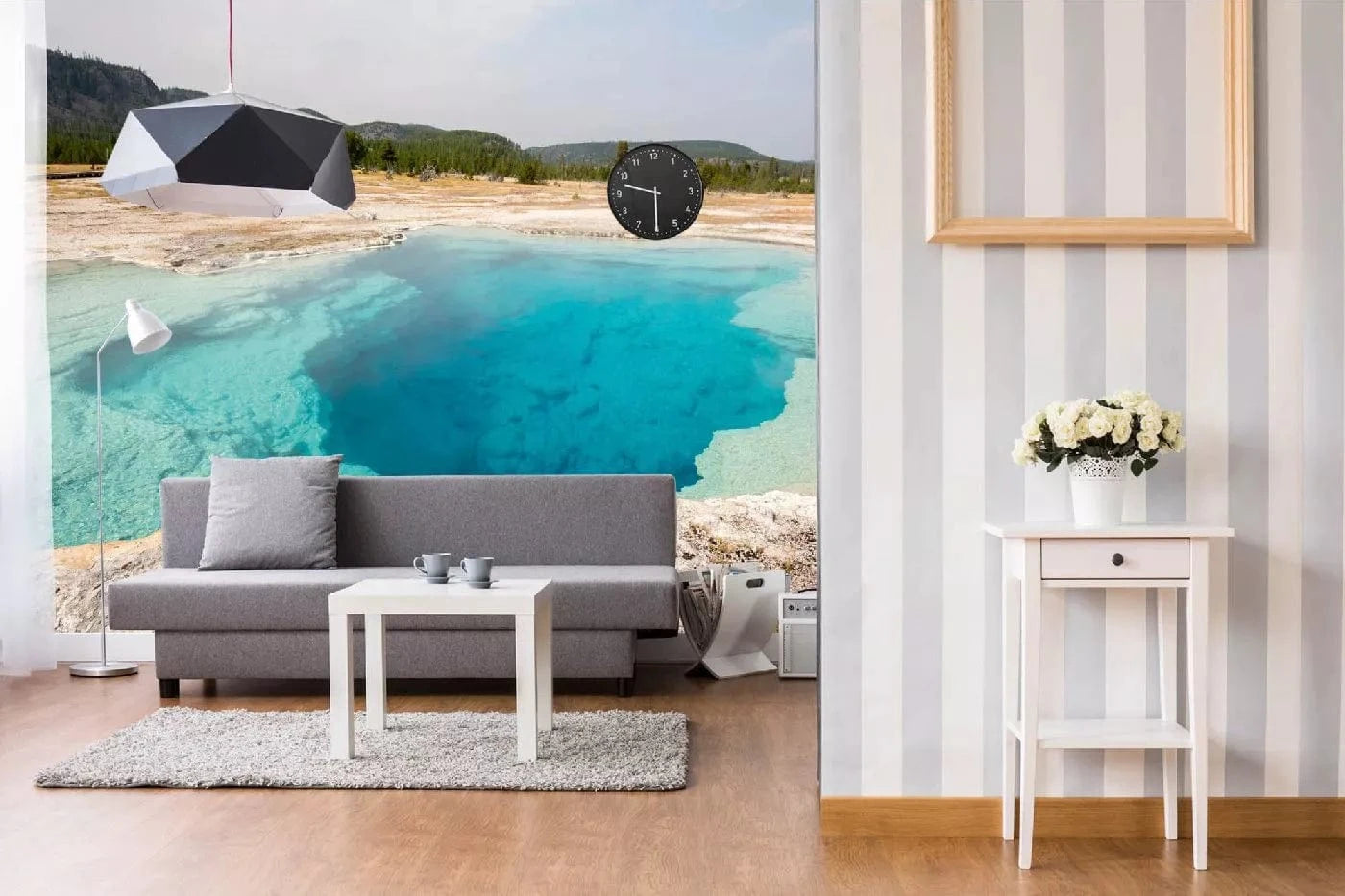 Fototapetes ar dabu - Termālais avots, zilā krāsā D-ART