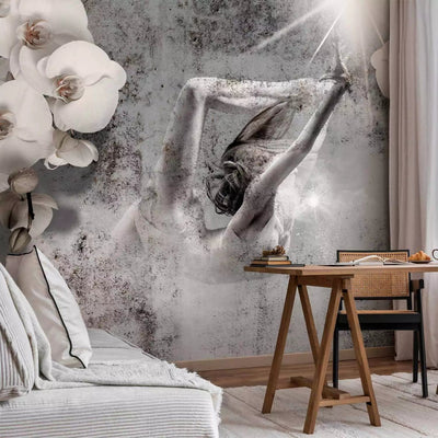 Wall Murals - a dancing figure - a woman's silhouette surrounded by flowers g -art