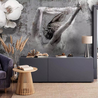 Wall Murals - a dancing figure - a woman's silhouette surrounded by flowers g -art