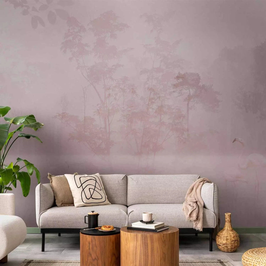 Fototapetes ar flamingo Dawn Pink rozā krāsā G-ART