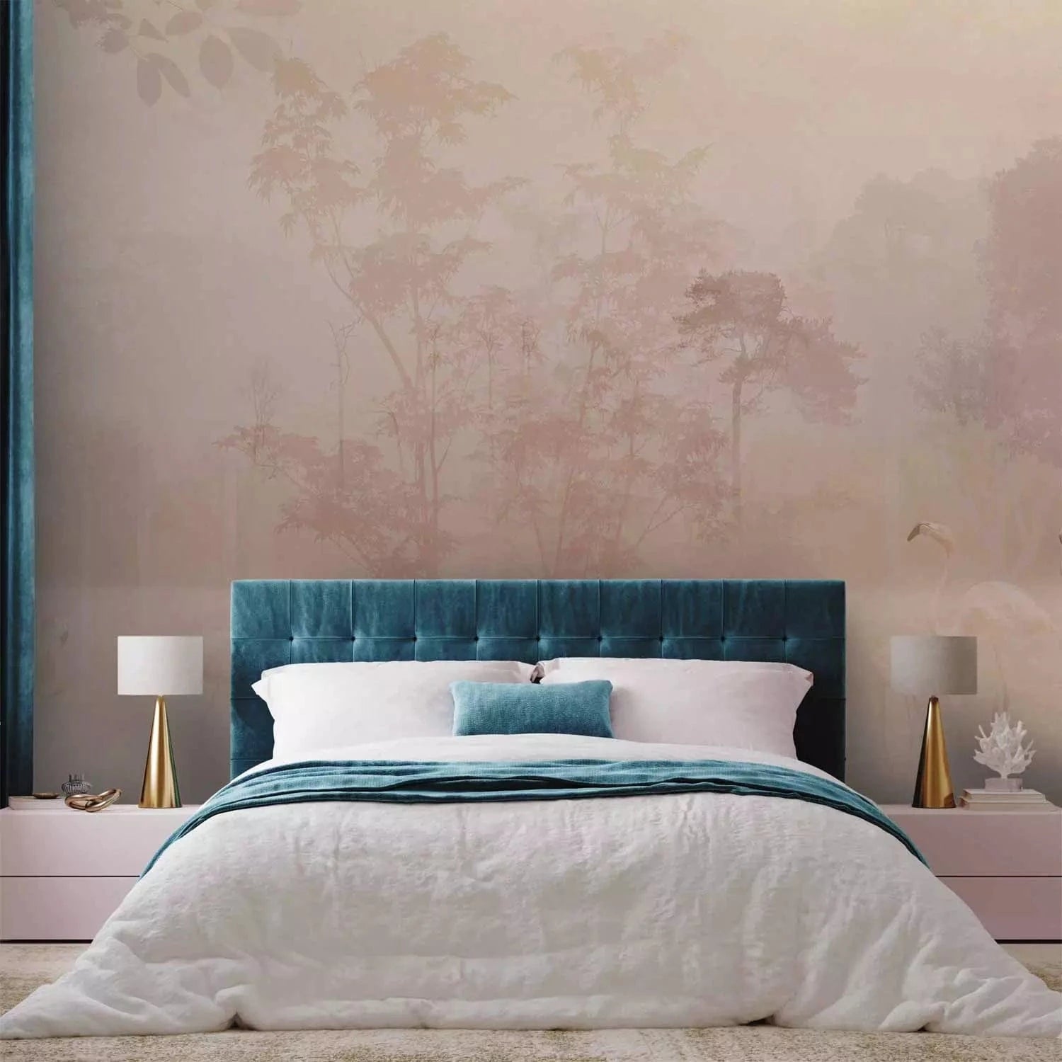 Fototapetes ar flamingo maigos pasteļtoņos - nopirkt viesistabai G-ART