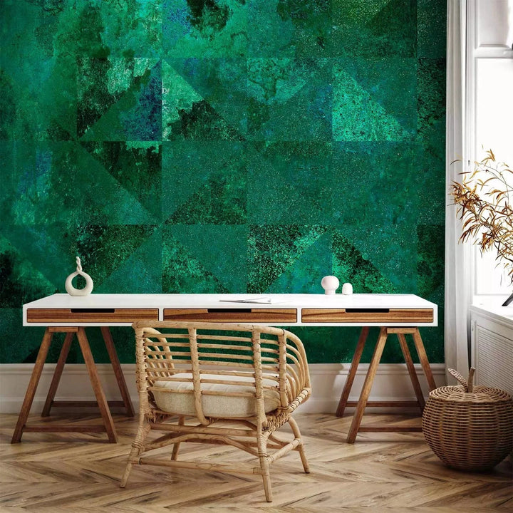 Fototapetes ar ģeometrisku rakstu - Smaragda kaleidoskops G-ART