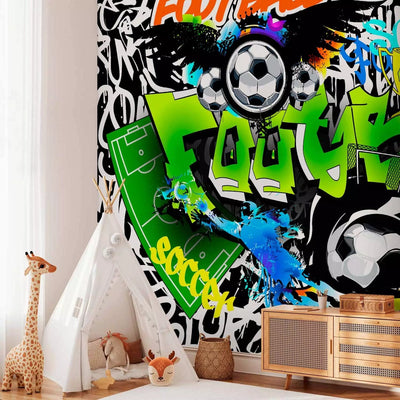 Wall Murals with a football theme in black and green, 88925G-ART