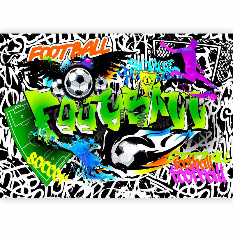 Wall Murals with a football theme in black and green, 88925G-ART