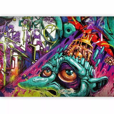 Wall Murals - colorful graffiti in purple with a goblin figure, 92256 G-ART