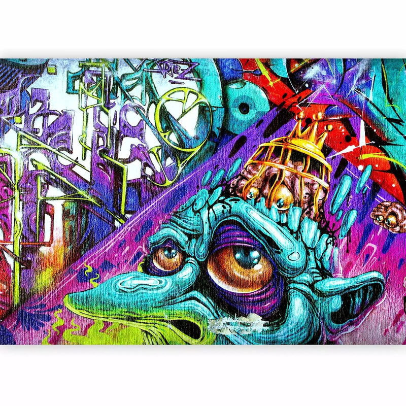 Colorful Wall Murals for a teenager with graffiti and a blue goblin, 92257G-ART